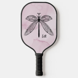 Roze monogram voor de kramp van Dragonfly Pickleball Paddle