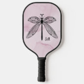 Roze monogram voor de kramp van Dragonfly Pickleball Paddle (Achterkant)