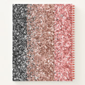 Roze monogram voor Glitter en Sparkle Ombre Notitieboek (Achterkant)