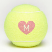 Roze monogram voor hart Letter Tennis Balls Tennisballen (Voorkant)