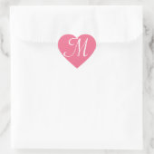 roze monogram voor nettoresticker hart sticker (Tas)
