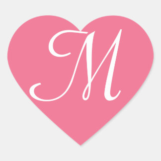  roze monogram voor nettoresticker hart sticker