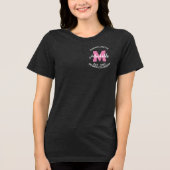 Roze Monogram Voor & Terug Bachelorette Bruid Tri-Blend Shirt (Voorkant)