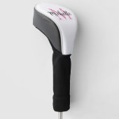 Roze Monogram Voornaam Gepersonaliseerd Golfheadcover (Schuin)