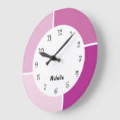 Roze Monogram Wall klokken (Hoek)