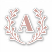 Roze Monogram Water Fles Sticker (Voorkant)