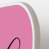 Roze monogram waterverf bloem pickleball paddle (Links Detail)