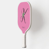 Roze monogram waterverf bloem pickleball paddle (Links)