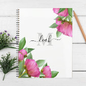 Roze Monogram Waterverf Floral Custom Planner