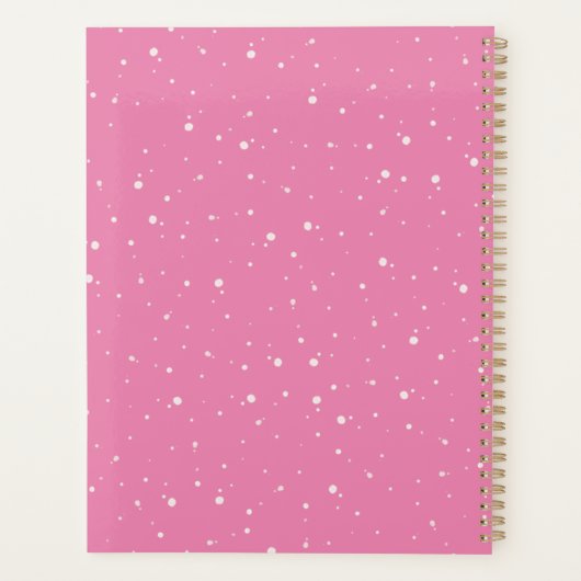 Roze Monogram Waterverf Floral Custom Planner (Achterkant)