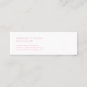 Roze monogram Waterverf Flowers Mini Visitekaartje (Achterkant)