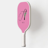 Roze monogram waterverf pickleball paddle (Links)