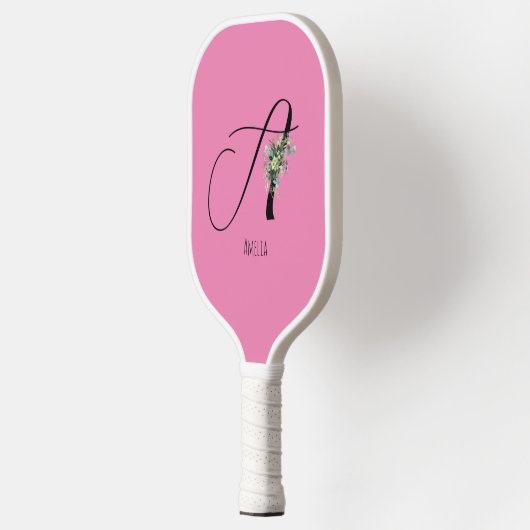 Roze monogram waterverf pickleball paddle (Links)