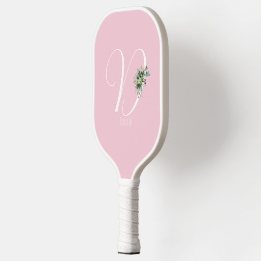 Roze monogram waterverf pickleball paddle (Links)