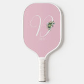 Roze monogram waterverf pickleball paddle (Voorkant)