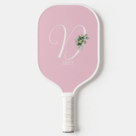 Roze monogram waterverf pickleball paddle