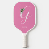 Roze monogram waterverf pickleball paddle (Voorkant)
