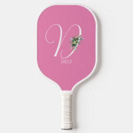 Roze monogram waterverf pickleball paddle