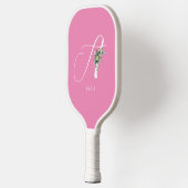Roze monogram waterverf pickleball paddle (Links)