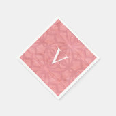 Roze Monogram Waterverf Servet (Hoek)