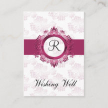 Roze Monogram Wenswell Kaarten