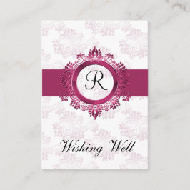 Roze Monogram Wenswell Kaarten