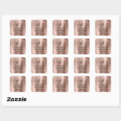 Roze Monogram Zachte Vierkante Sticker voor Bedrij (Vel)