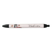 Roze monogram zwarte pen pen (Voorkant)