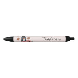 Roze monogram zwarte pen pen