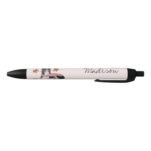 Roze monogram zwarte pen pen (Bodem)