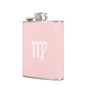 Roze monogramfles - Zodiac - Maagd Heupfles (Links)