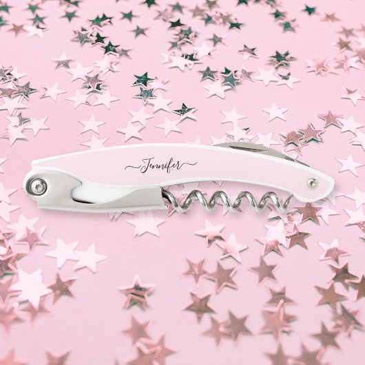 Roze Monogrammed Beer Wine Kurkentrekker Bottle Op