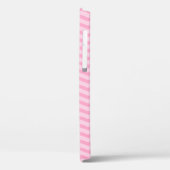 Roze monogrammed chevron patroon iPhone 12 hoesje (Achterkant / Links)