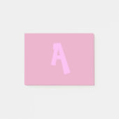 Roze Monogrammed Post Het merkt op Post-it® Notes (Voorkant)