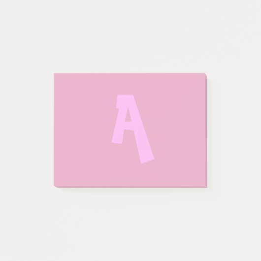 Roze Monogrammed Post Het merkt op Post-it® Notes (Voorkant)