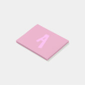 Roze Monogrammed Post Het merkt op Post-it® Notes (Schuin)
