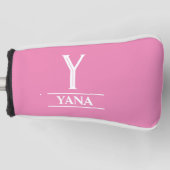 Roze Monogrammed Putter Golf Head Hoesje Golfheadcover (Voorkant)
