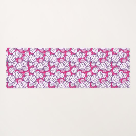 Roze monogrammed Volleyball Yogamat (Achterkant (horizontaal))