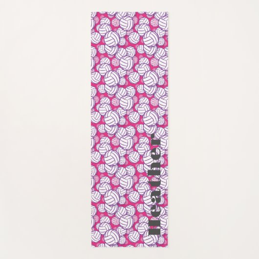 Roze monogrammed Volleyball Yogamat (Voorkant)