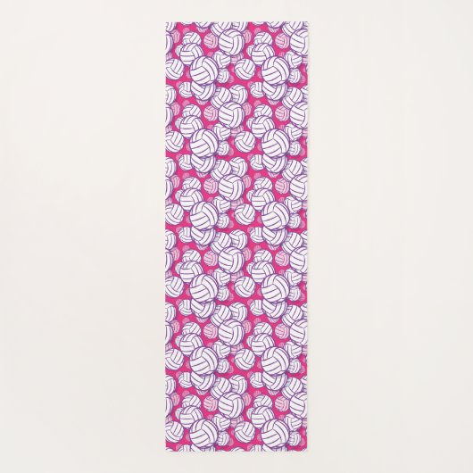 Roze monogrammed Volleyball Yogamat (Achterkant)