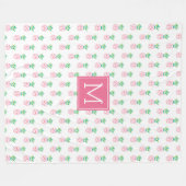 Roze monogrammen ananas Patroon Fleece Deken (Voorkant (Horizontaal))