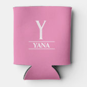 Roze monogrammen blikjeskoeler (Voorkant)