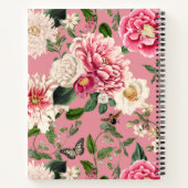 Roze monogrammen Land Tuin Floral Pattern Notitieboek (Achterkant)