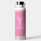 Roze monogrammen waterfles (Achterkant)