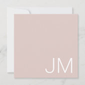 Roze Monogrammet Oversized Initialen Chic Notitiekaartje (Voorkant)