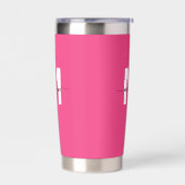 Roze Monogramnaam Geïsoleerde Drinkbeker (Links)