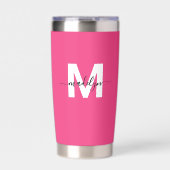 Roze Monogramnaam Geïsoleerde Drinkbeker (Voorkant)