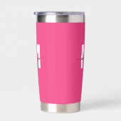 Roze Monogramnaam Geïsoleerde Drinkbeker (Rechts)