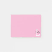 Roze Monogramnaam Script Persoonlijk Ontwerp Post-it® Notes (Voorkant)