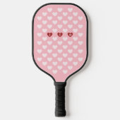 Roze Monotone Harten Persoonlijk Monogram Pickleball Paddle (Voorkant)